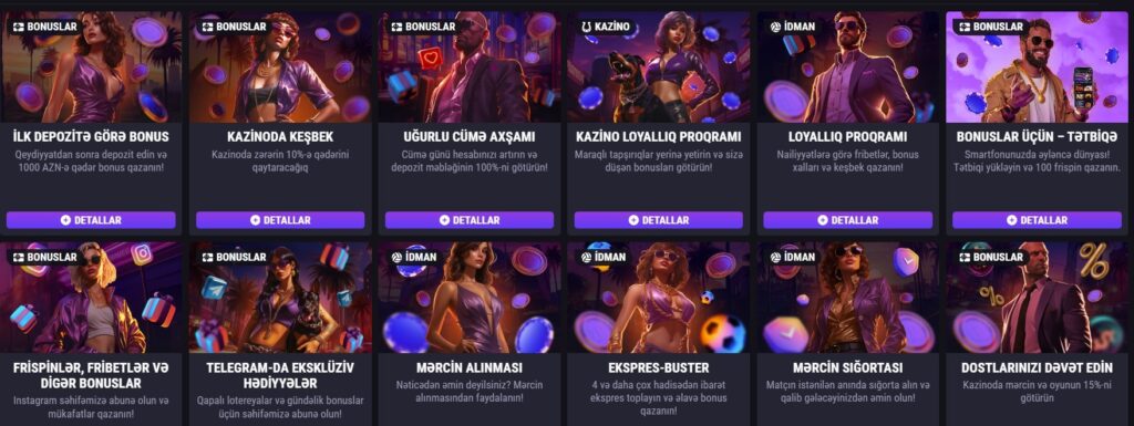 Betandreas bonusları və casino betandreas istifadəçiləri üçün kampaniyalar